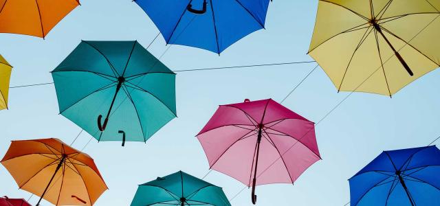 Colourful umbrellas.